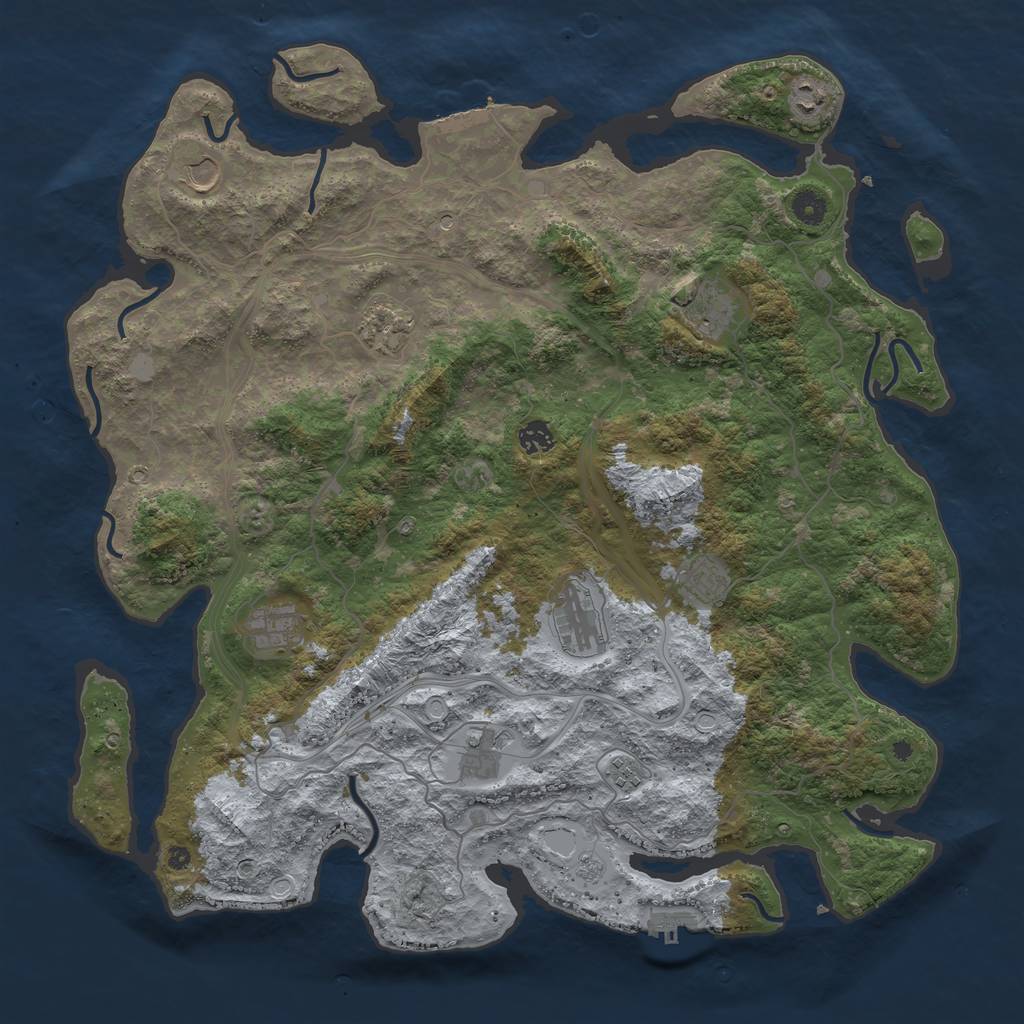 Rust Map: Procedural Map, Size: 4500, Seed: 789220861, 19 Monuments