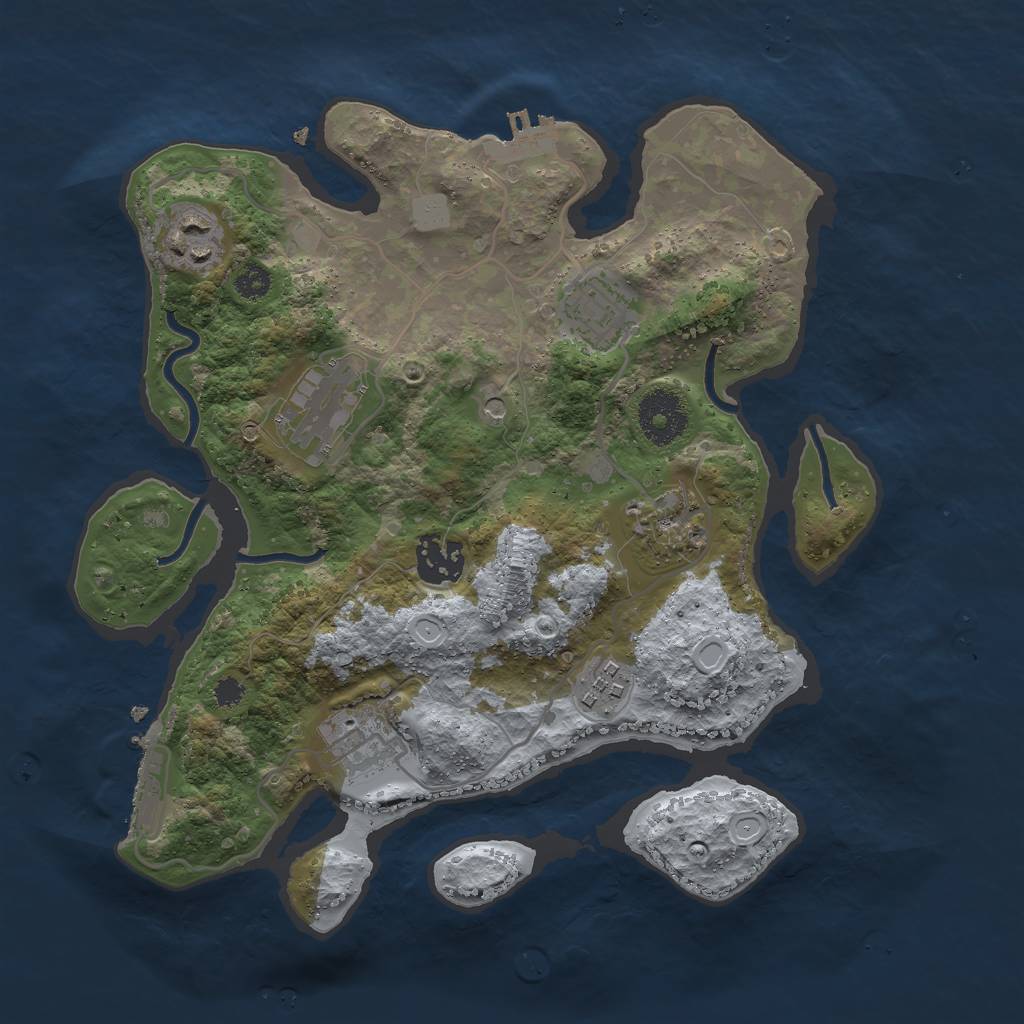 Rust Map: Procedural Map, Size: 3000, Seed: 959033699, 15 Monuments