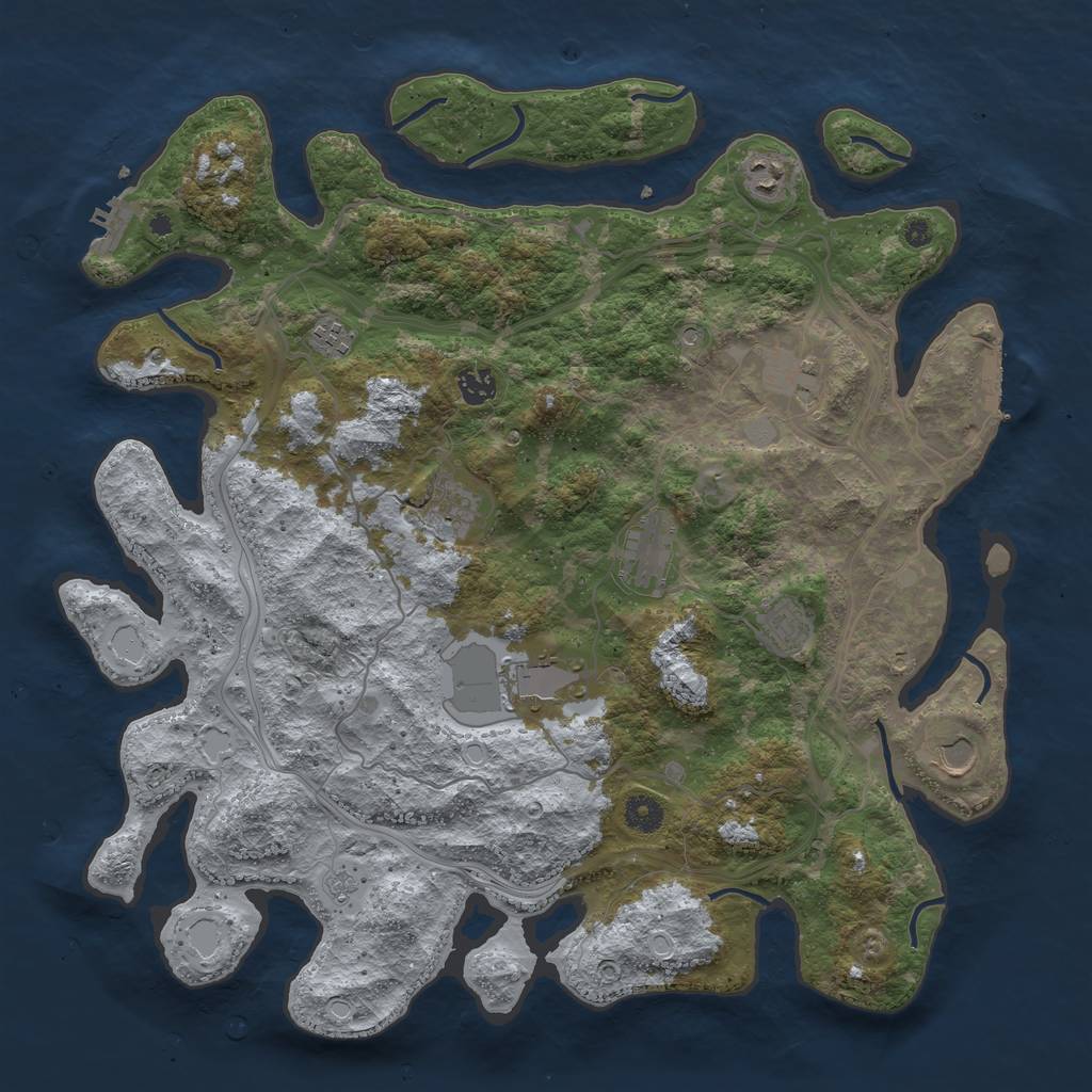 Rust Map: Procedural Map, Size: 4250, Seed: 187335175, 18 Monuments