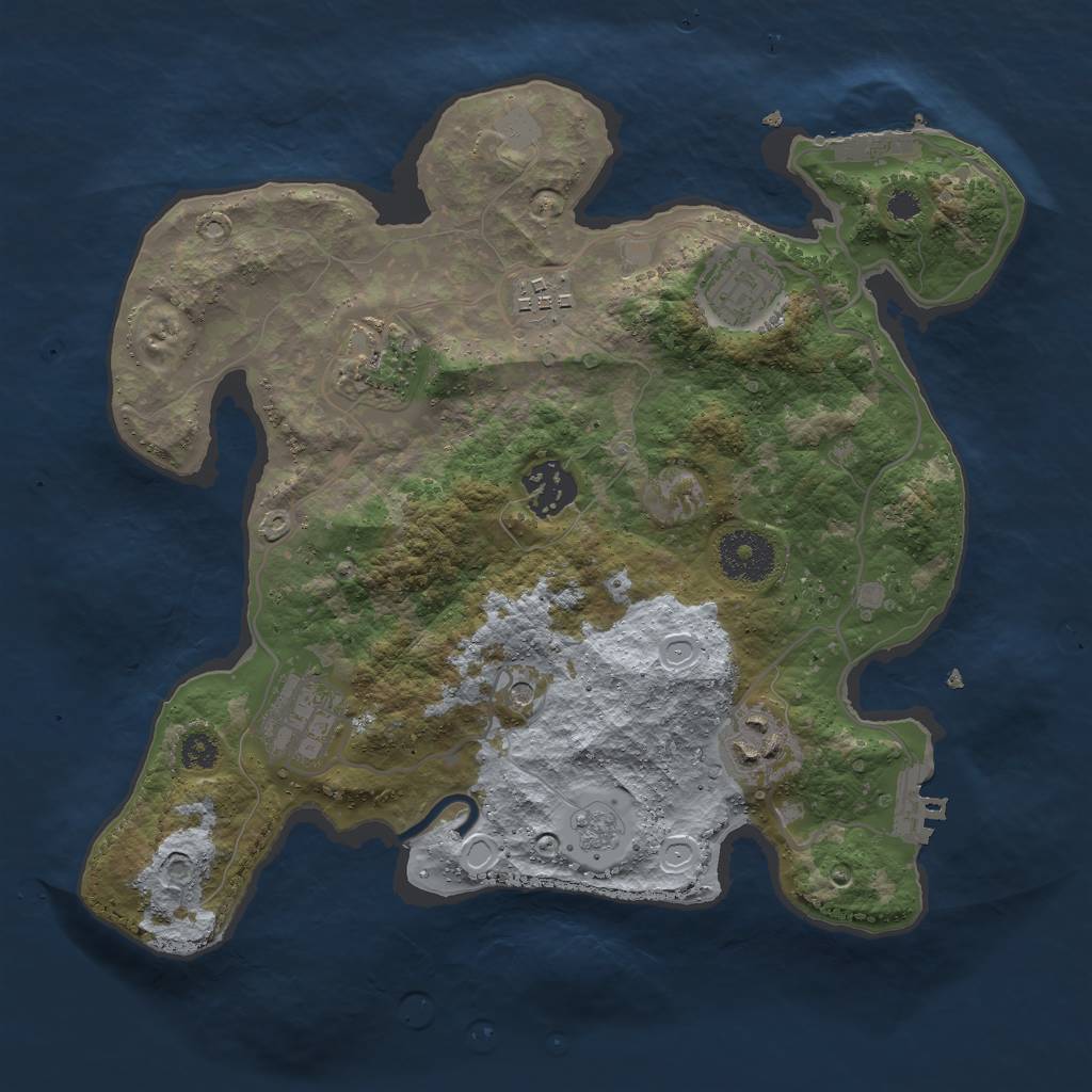 Rust Map: Procedural Map, Size: 3000, Seed: 1393206926, 15 Monuments