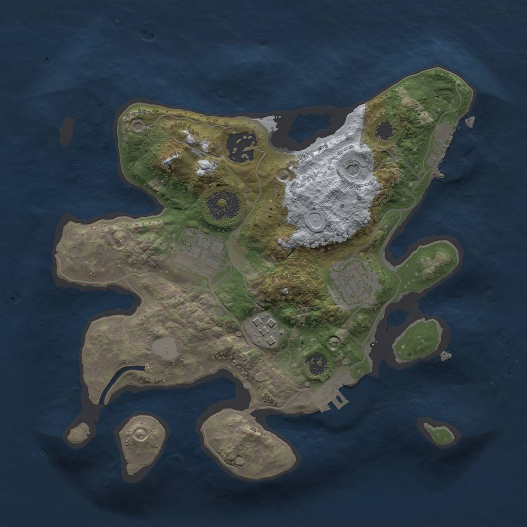 Rust Map: Procedural Map, Size: 2500, Seed: 30136, 12 Monuments