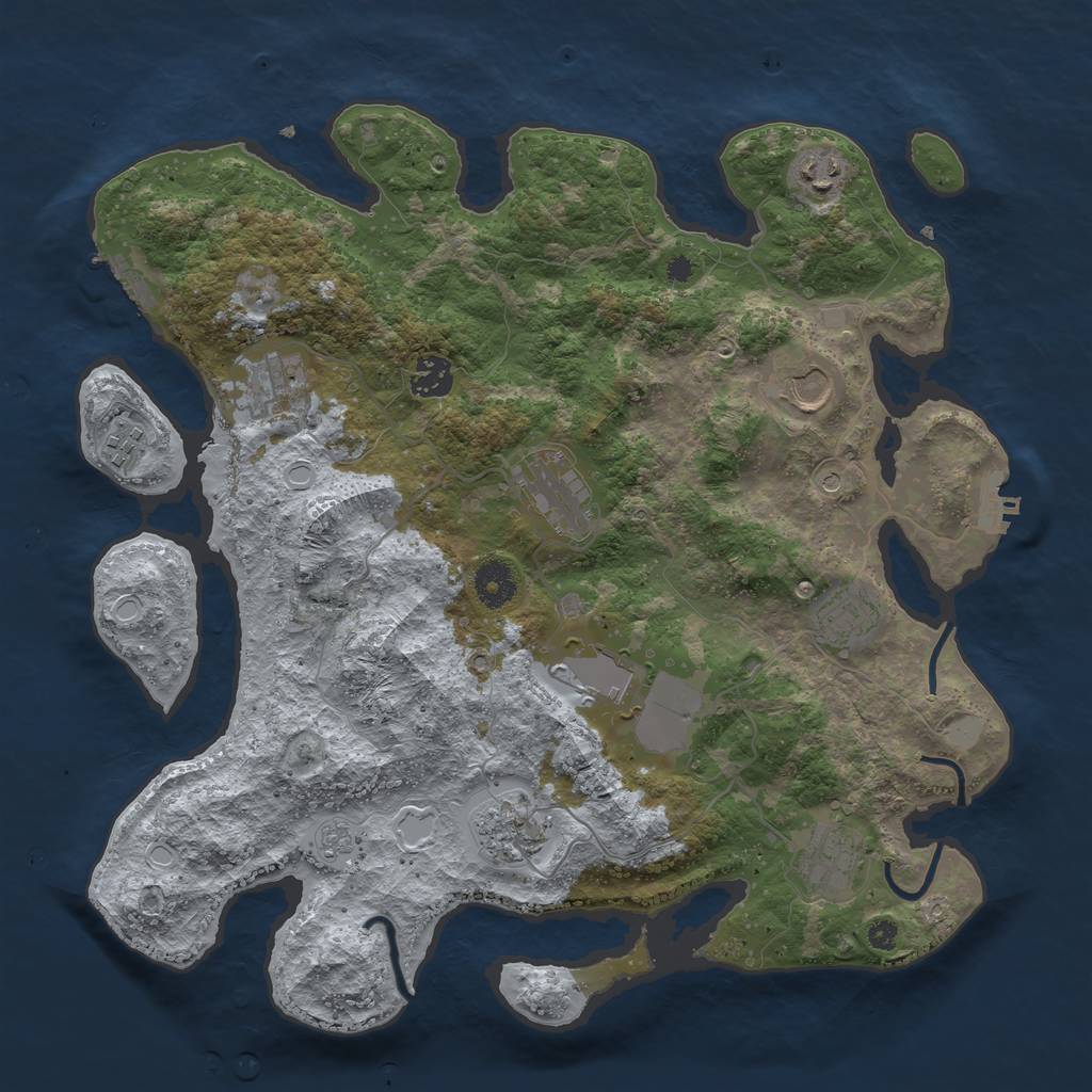 Rust Map: Procedural Map, Size: 3750, Seed: 62854, 19 Monuments