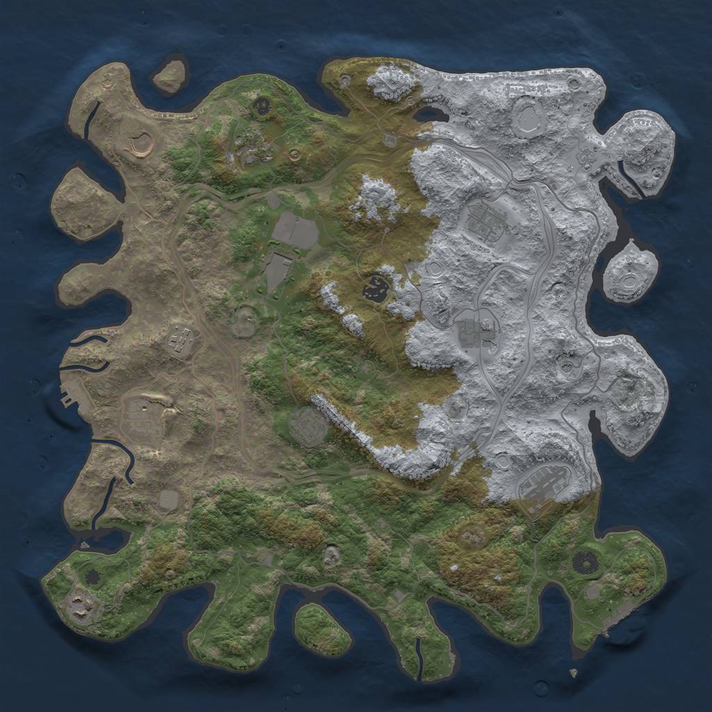 Rust Map: Procedural Map, Size: 4250, Seed: 1764007007, 20 Monuments