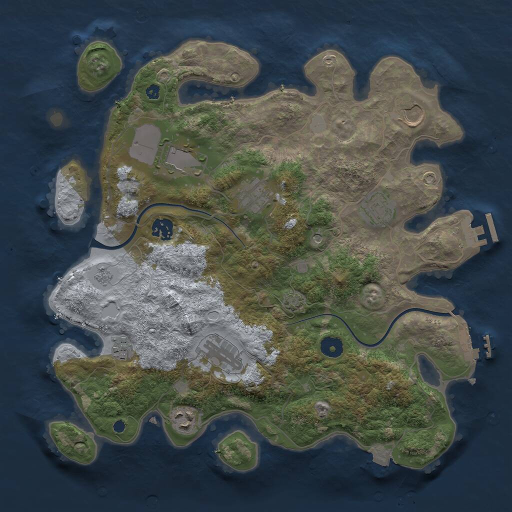 Rust Map: Procedural Map, Size: 3500, Seed: 1580859212, 14 Monuments