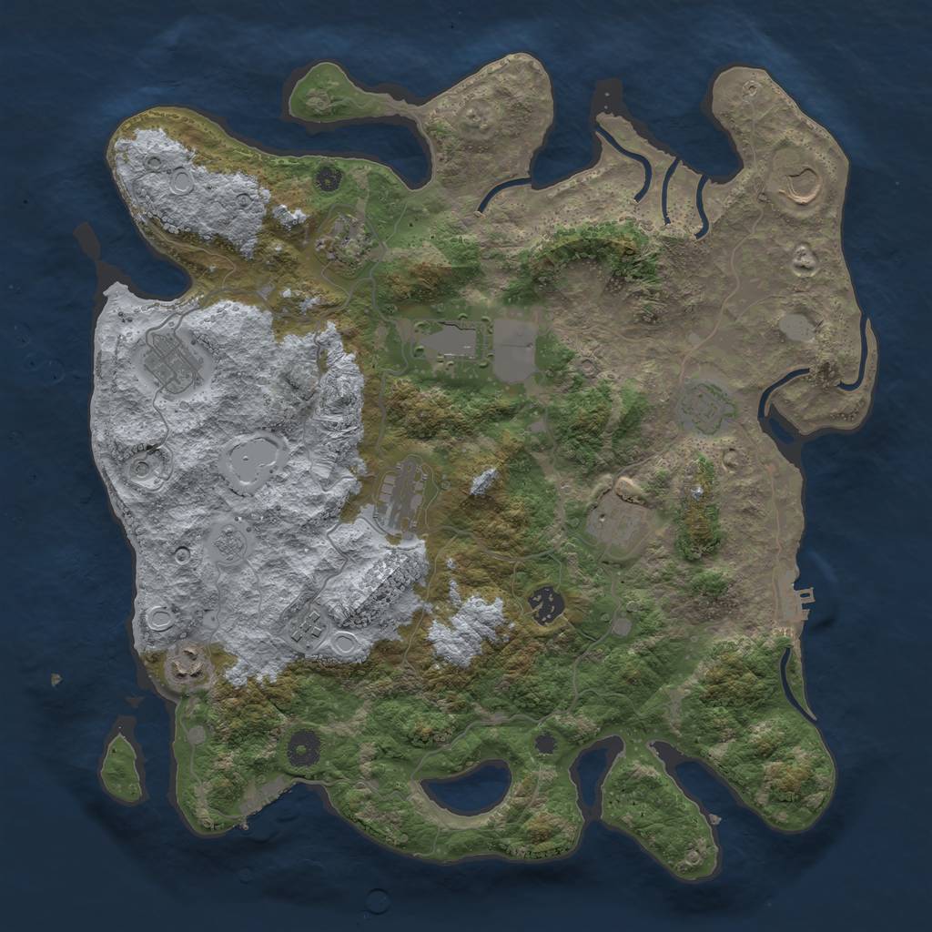 Rust Map: Procedural Map, Size: 3900, Seed: 4259613, 19 Monuments