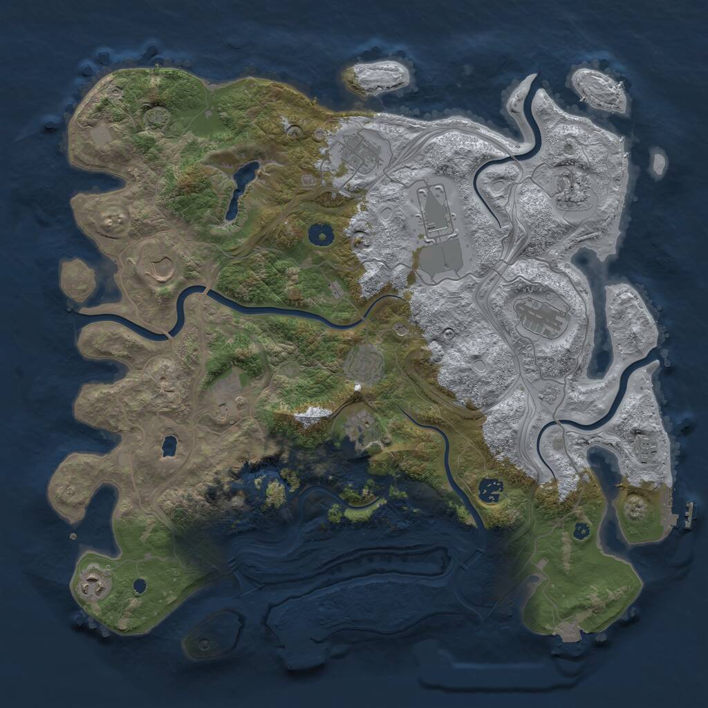 Rust Map: Procedural Map, Size: 4250, Seed: 72010753, 17 Monuments