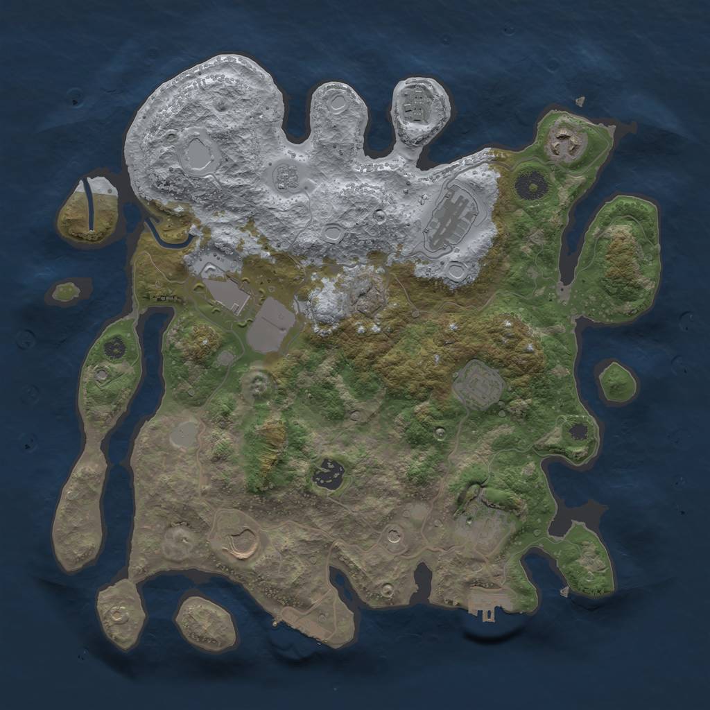 Rust Map: Procedural Map, Size: 3500, Seed: 243503063, 17 Monuments