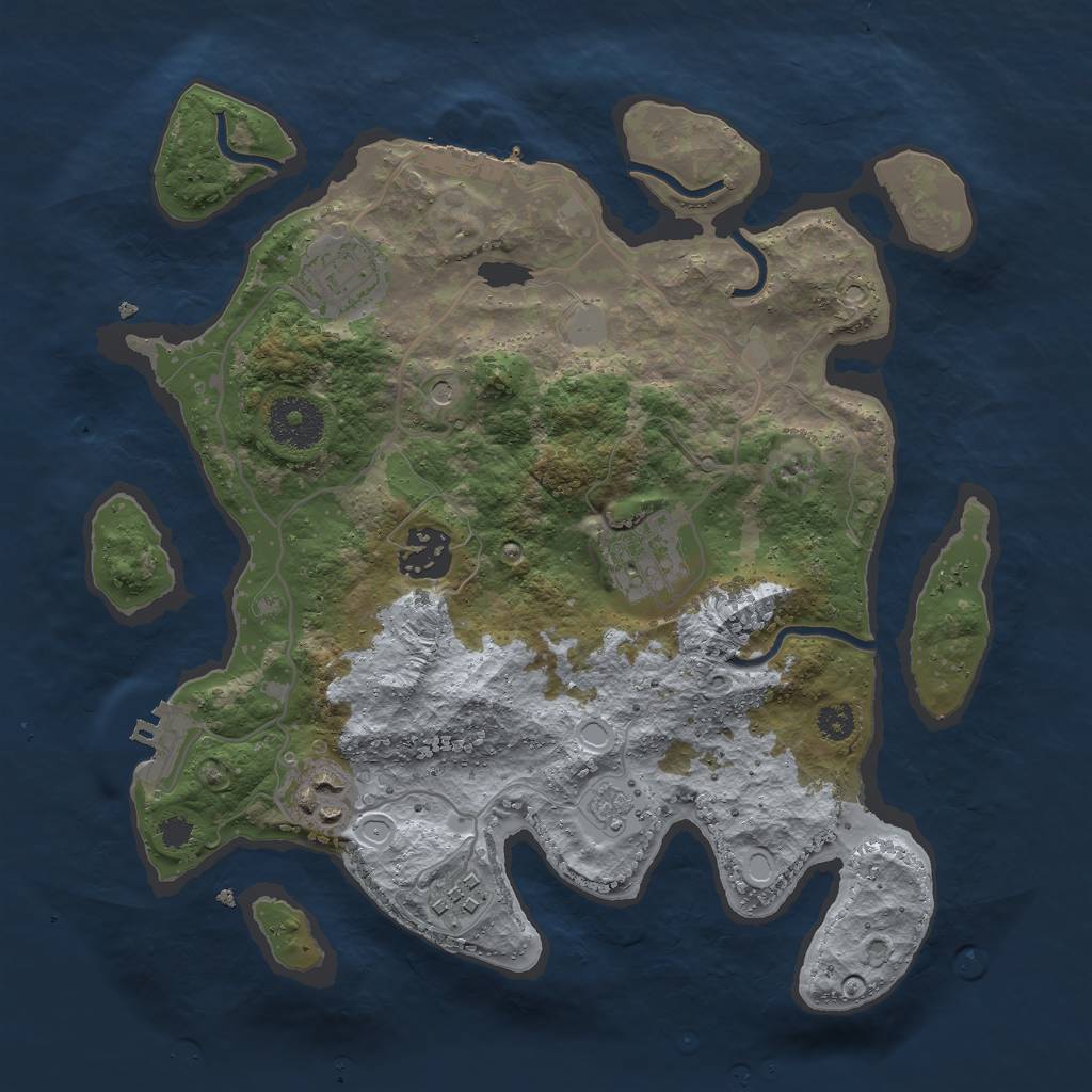 Rust Map: Procedural Map, Size: 3000, Seed: 515756, 14 Monuments