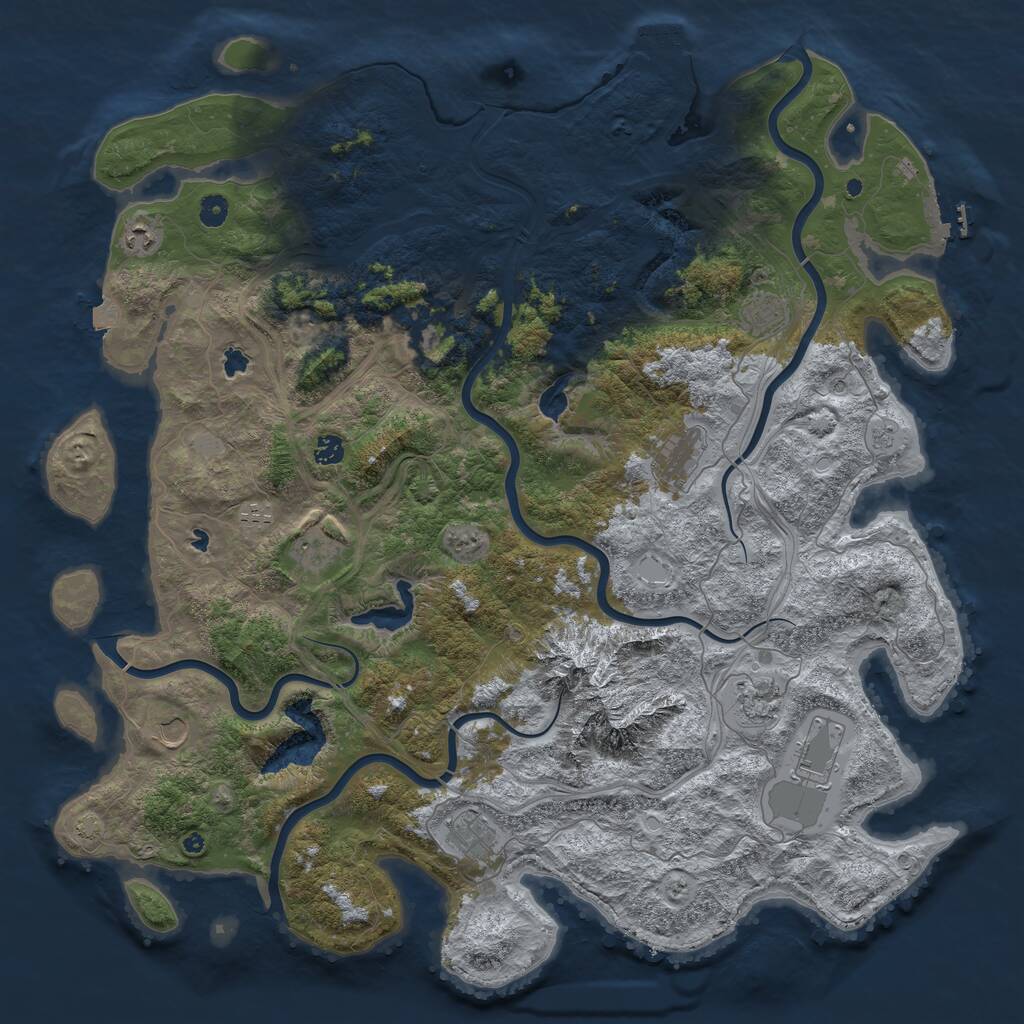 Rust Map: Procedural Map, Size: 5000, Seed: 134534545, 17 Monuments