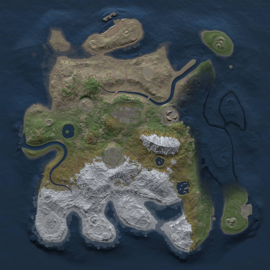 Rust Map: Procedural Map, Size: 3000, Seed: 562168629, 9 Monuments
