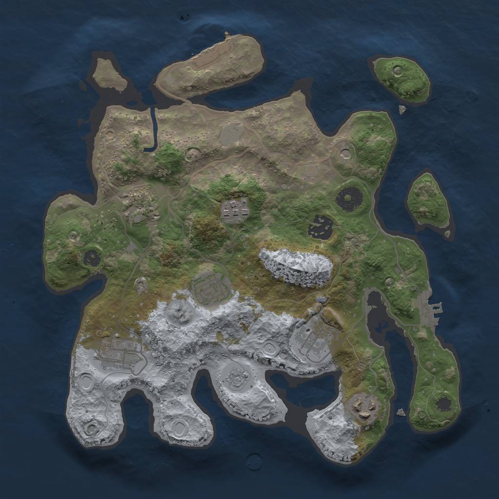 Rust Map: Procedural Map, Size: 3000, Seed: 562168629, 16 Monuments