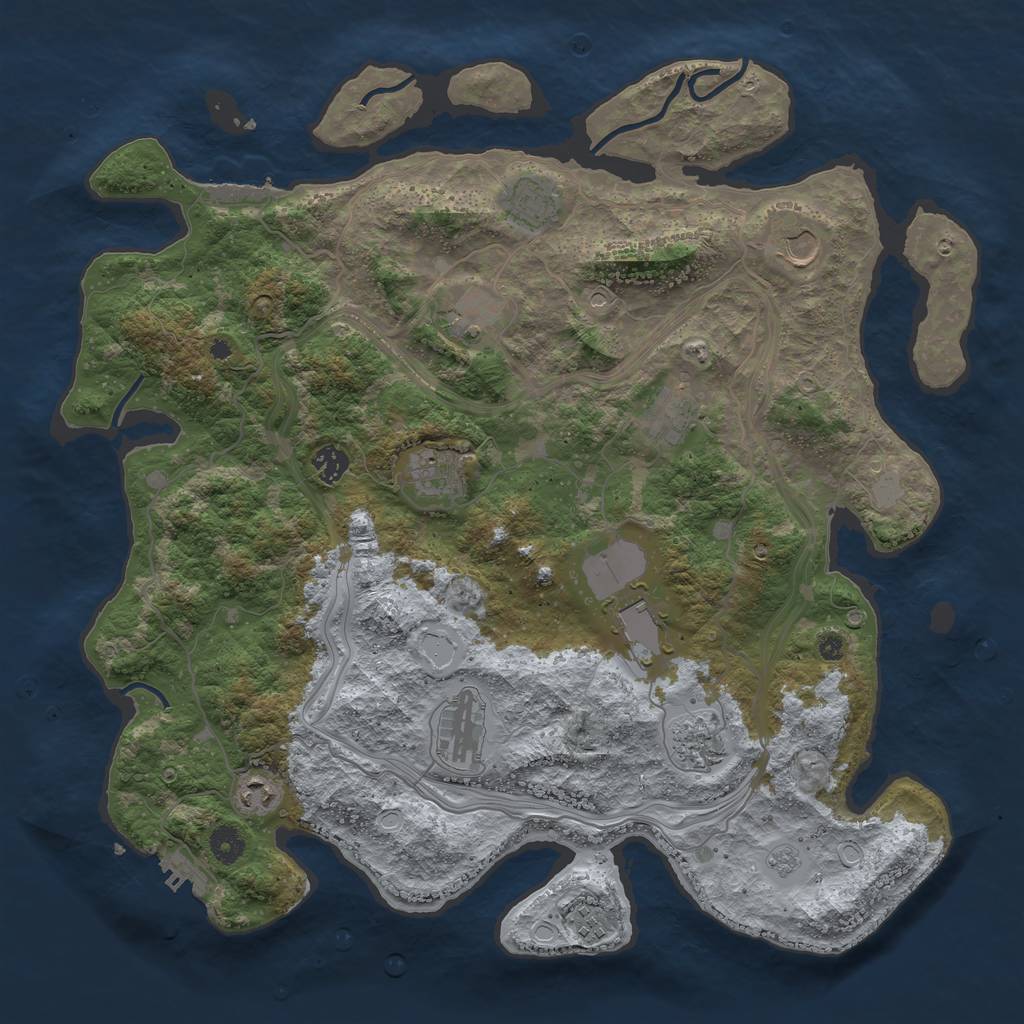 Rust Map: Procedural Map, Size: 4250, Seed: 986271294, 20 Monuments