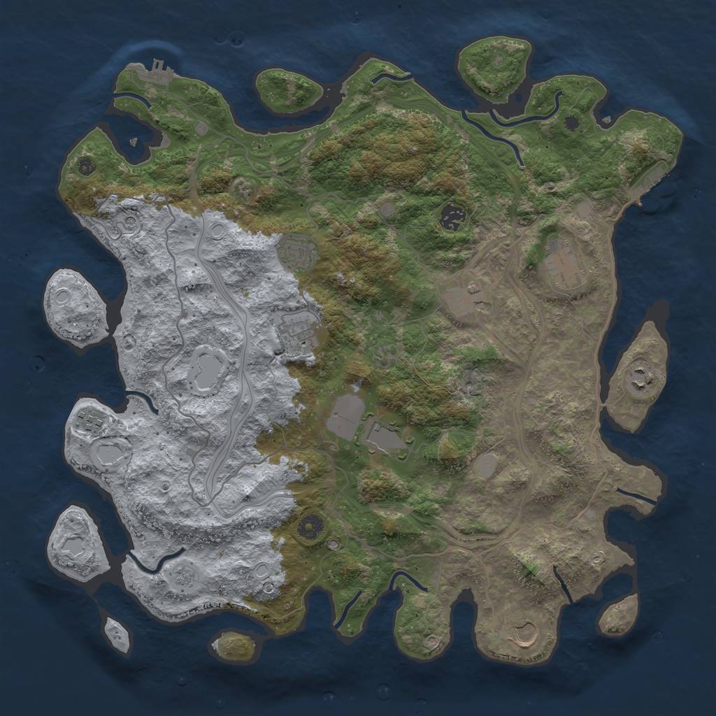 Rust Map: Procedural Map, Size: 4250, Seed: 94461, 18 Monuments