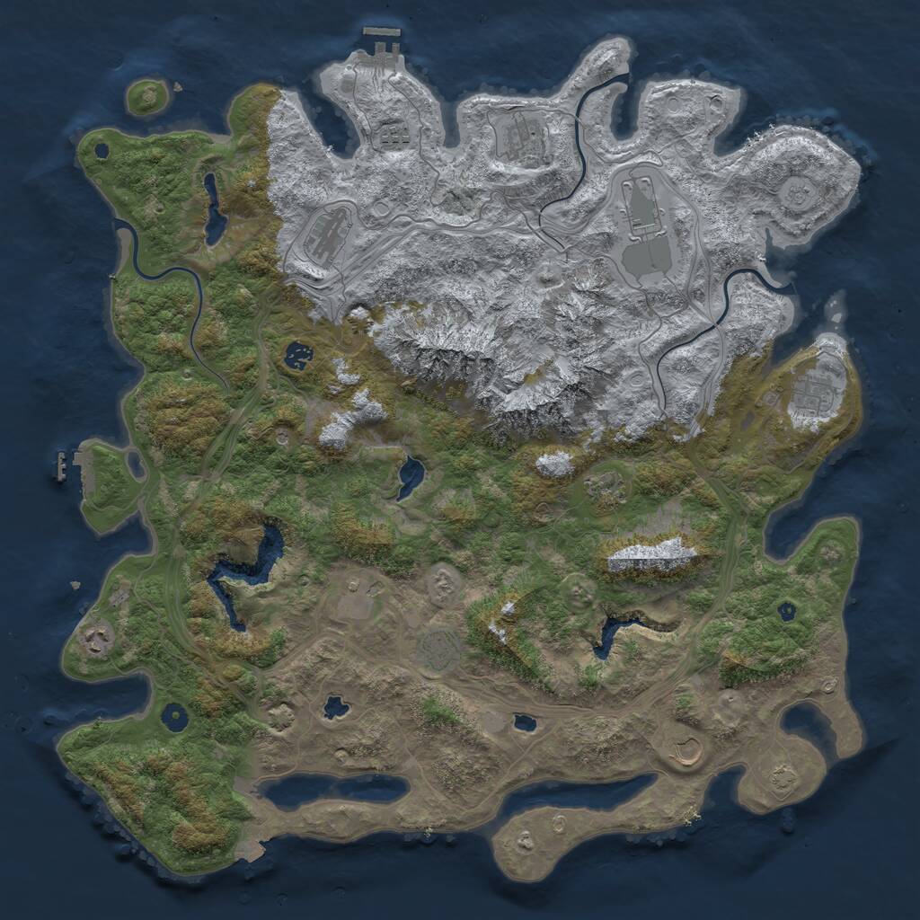 Rust Map: Procedural Map, Size: 5000, Seed: 5022535, 17 Monuments