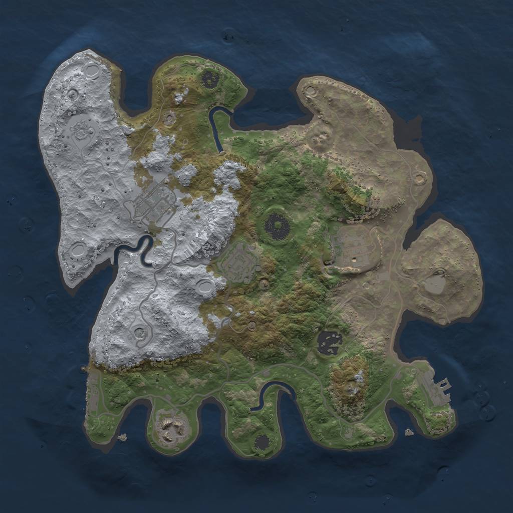 Rust Map: Procedural Map, Size: 3000, Seed: 949168, 14 Monuments