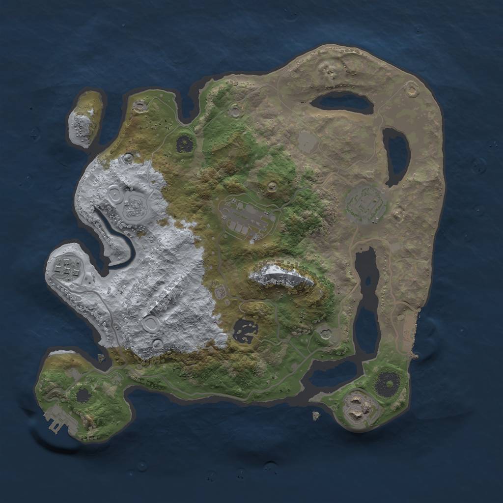 Rust Map: Procedural Map, Size: 3000, Seed: 603519, 14 Monuments