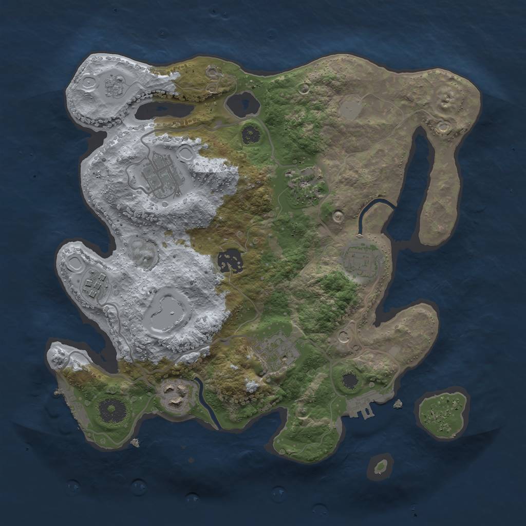 Rust Map: Procedural Map, Size: 3000, Seed: 1865986150, 16 Monuments