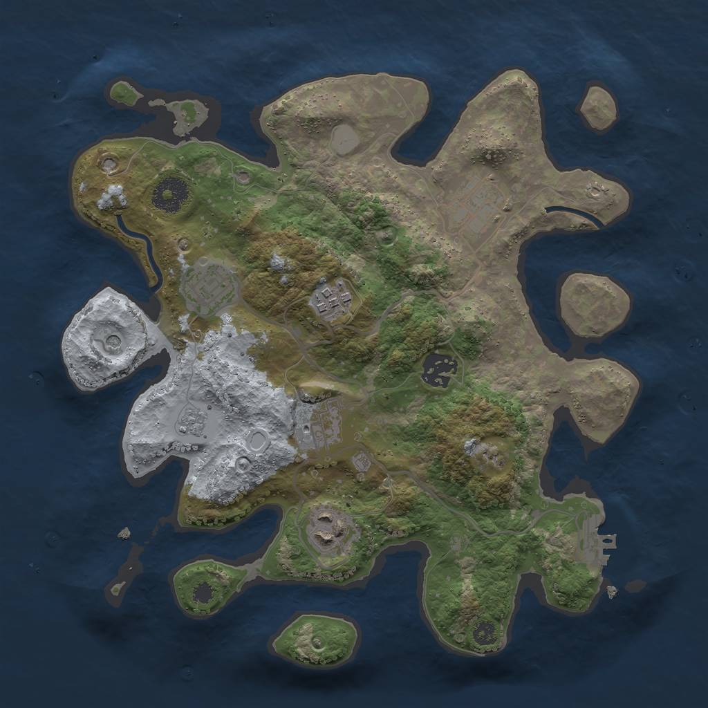 Rust Map: Procedural Map, Size: 3000, Seed: 471367, 14 Monuments