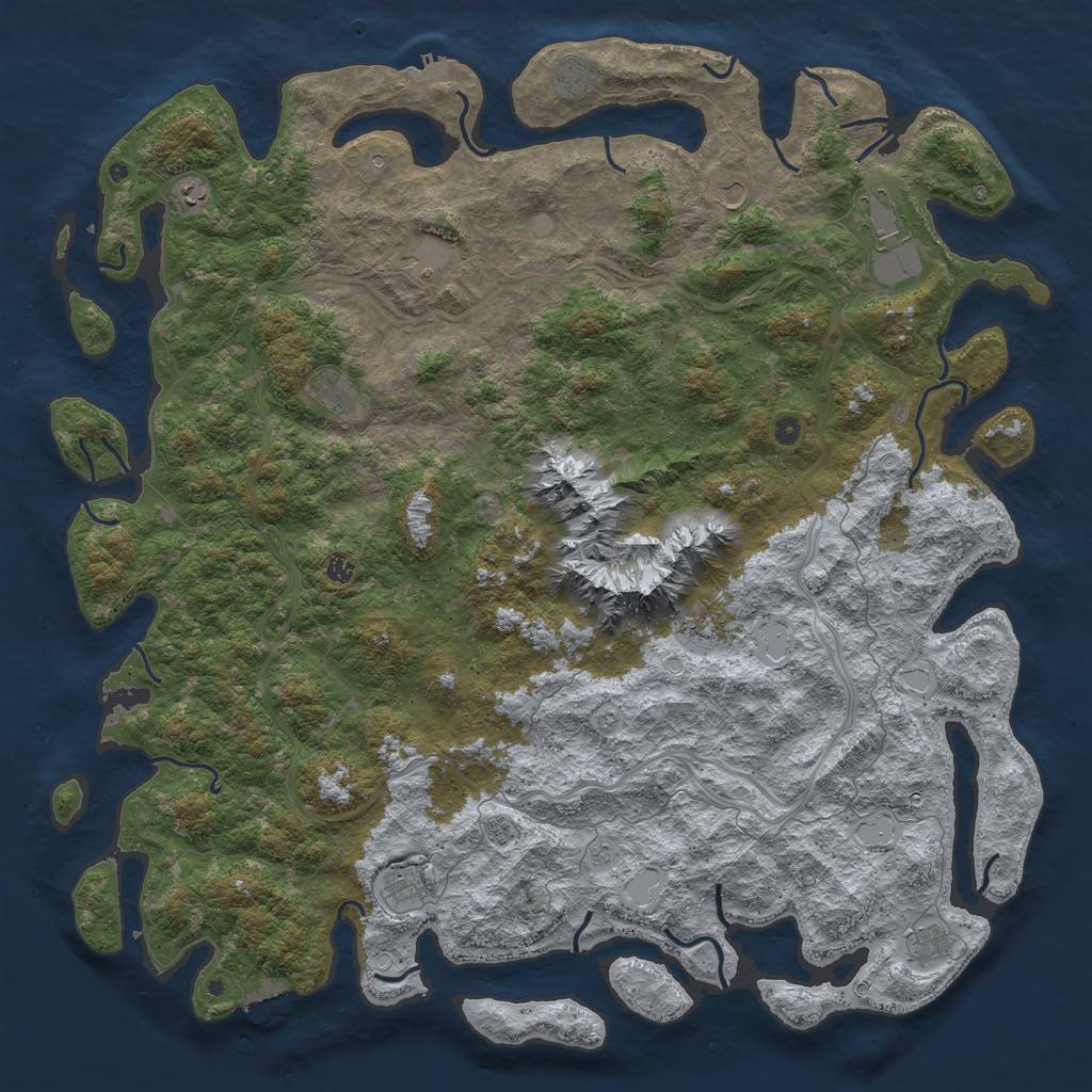Rust Map: Procedural Map, Size: 6000, Seed: 272456933, 20 Monuments