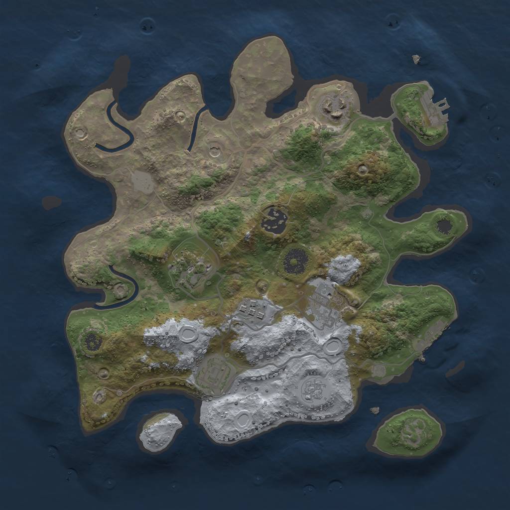 Rust Map: Procedural Map, Size: 3000, Seed: 123870, 15 Monuments
