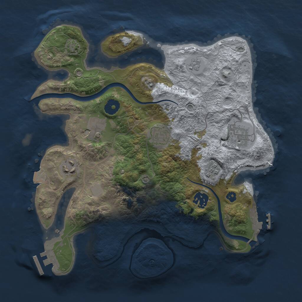 Rust Map: Procedural Map, Size: 3000, Seed: 794229, 12 Monuments