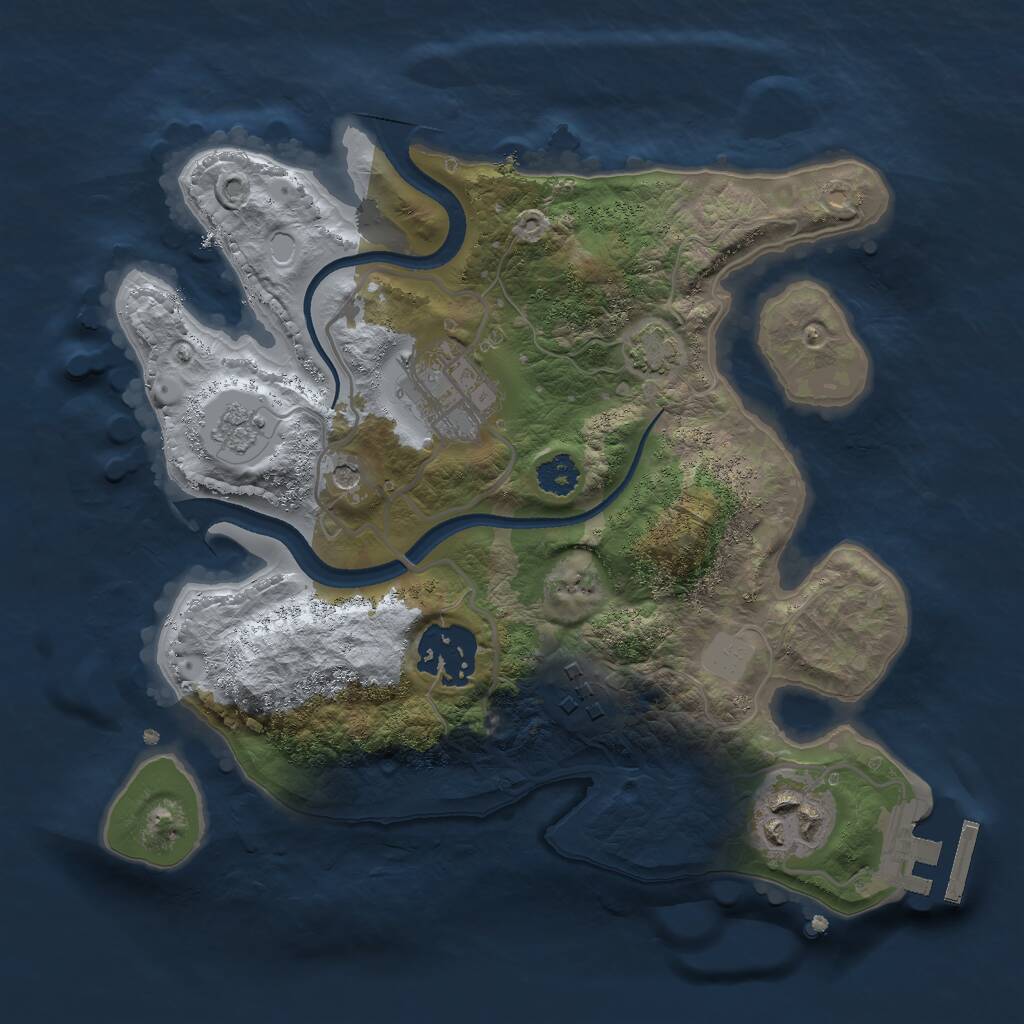 Rust Map: Procedural Map, Size: 2500, Seed: 31423, 9 Monuments