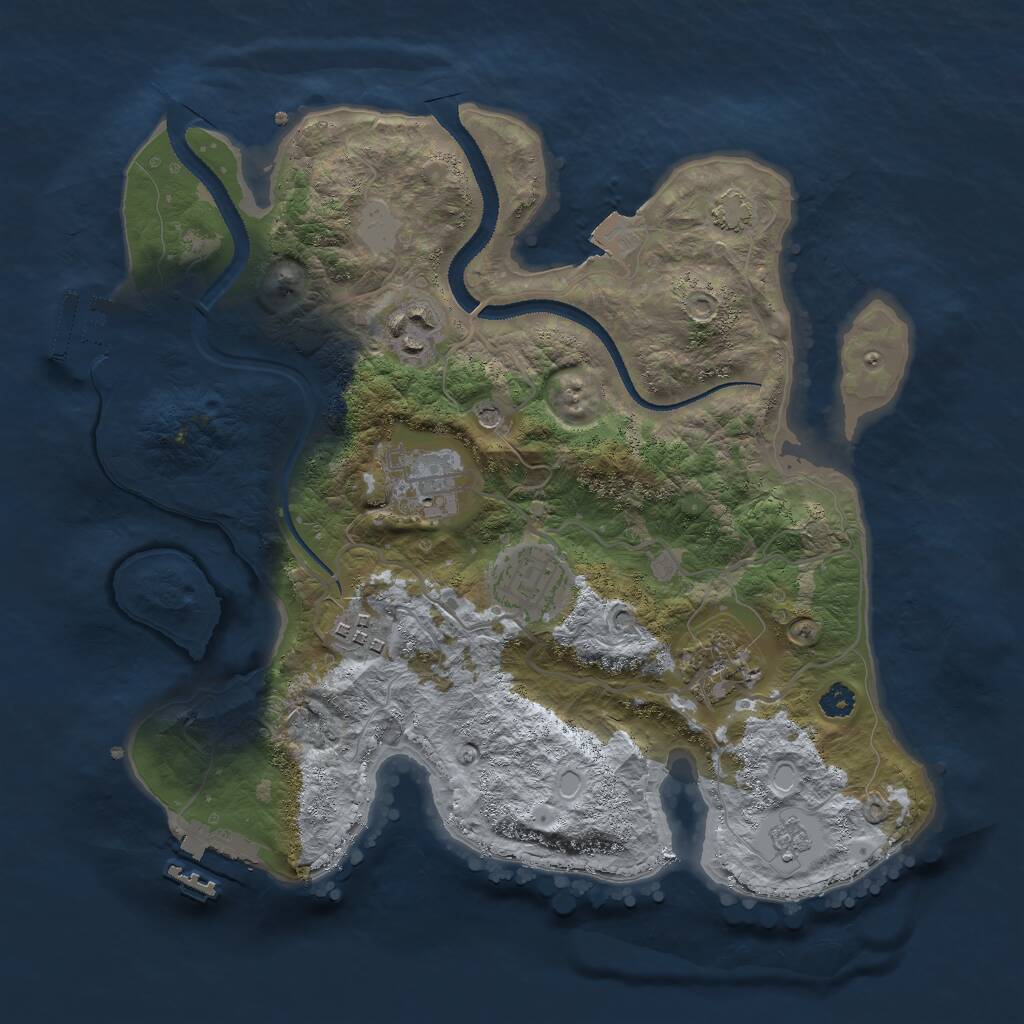 Rust Map: Procedural Map, Size: 3000, Seed: 657348, 11 Monuments