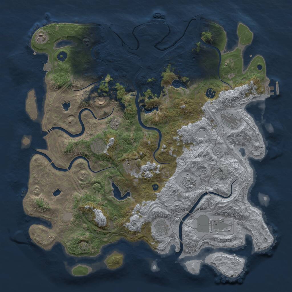 Rust Map: Procedural Map, Size: 4500, Seed: 15092022, 16 Monuments