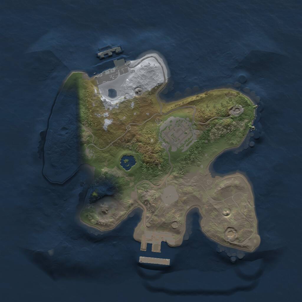 Rust Map: Procedural Map, Size: 2000, Seed: 1260272543, 4 Monuments