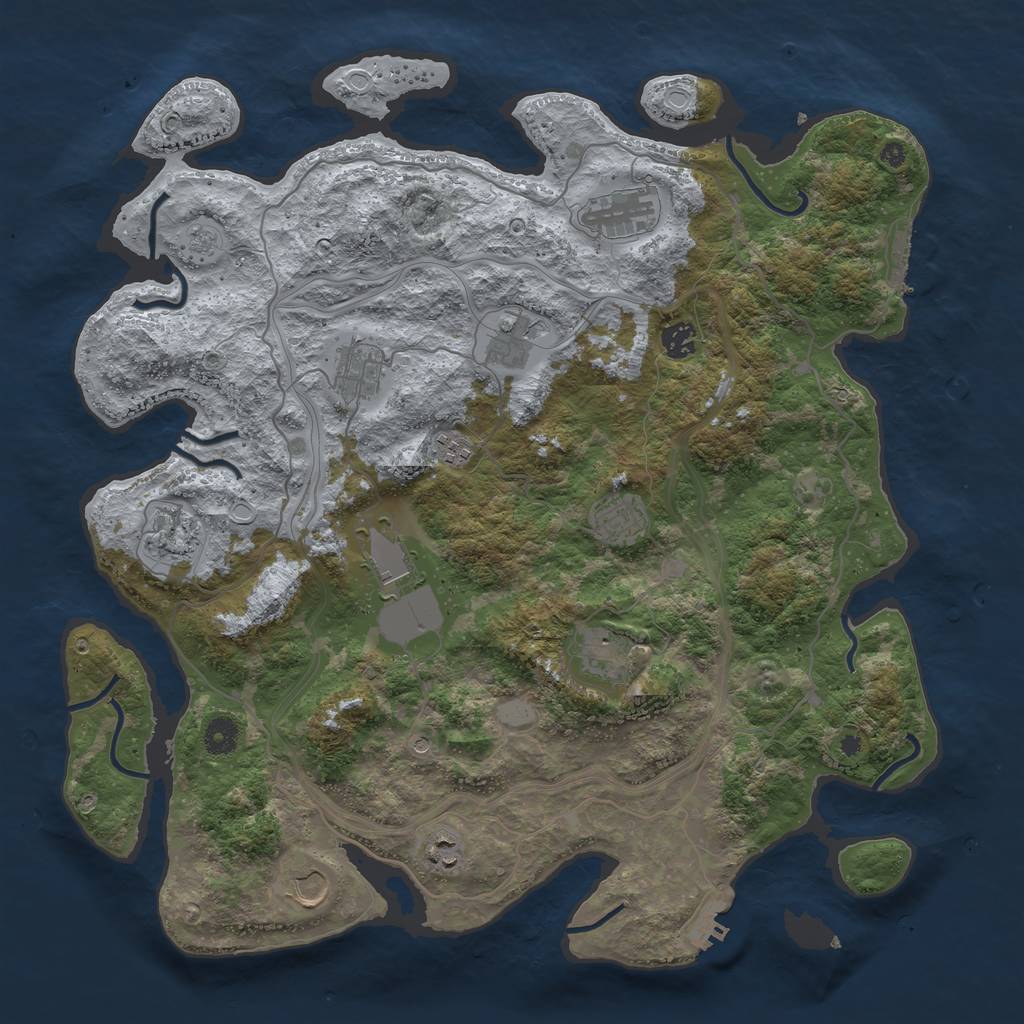 Rust Map: Procedural Map, Size: 4250, Seed: 779495321, 20 Monuments