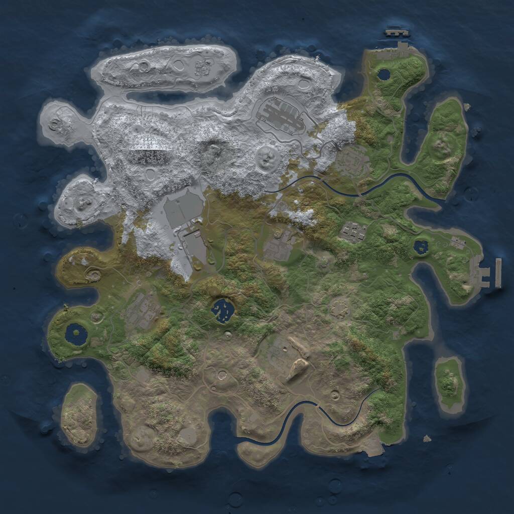 Rust Map: Procedural Map, Size: 3500, Seed: 1532460838, 14 Monuments
