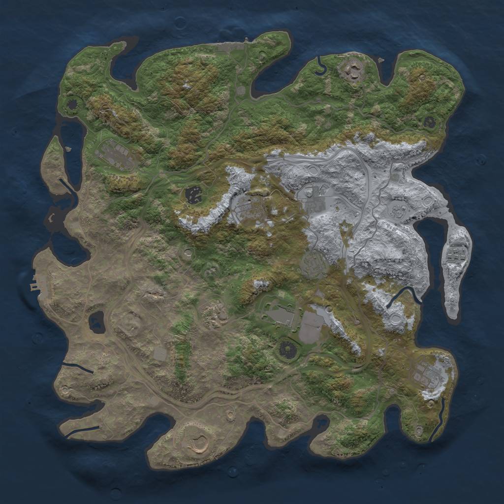 Rust Map: Procedural Map, Size: 4250, Seed: 913384919, 20 Monuments