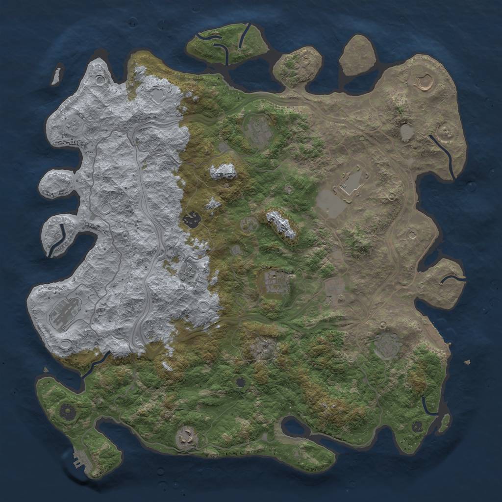 Rust Map: Procedural Map, Size: 4500, Seed: 303364588, 19 Monuments