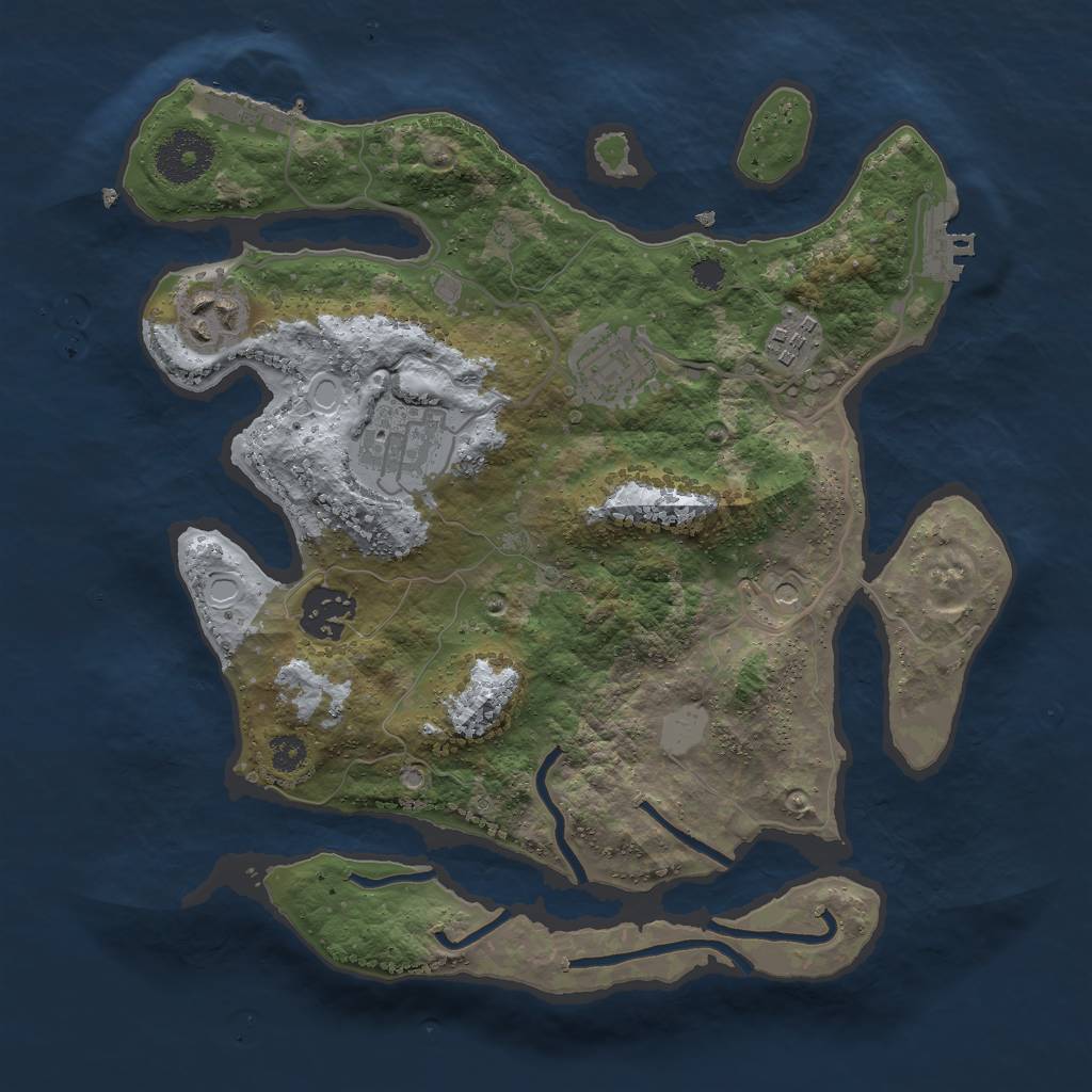 Rust Map: Procedural Map, Size: 3000, Seed: 149127, 13 Monuments