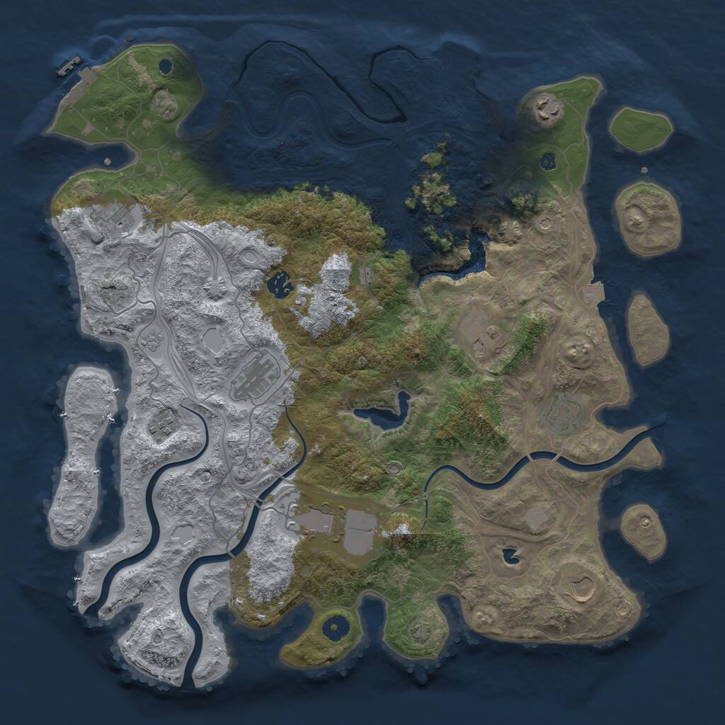Rust Map: Procedural Map, Size: 4250, Seed: 1739359082, 15 Monuments