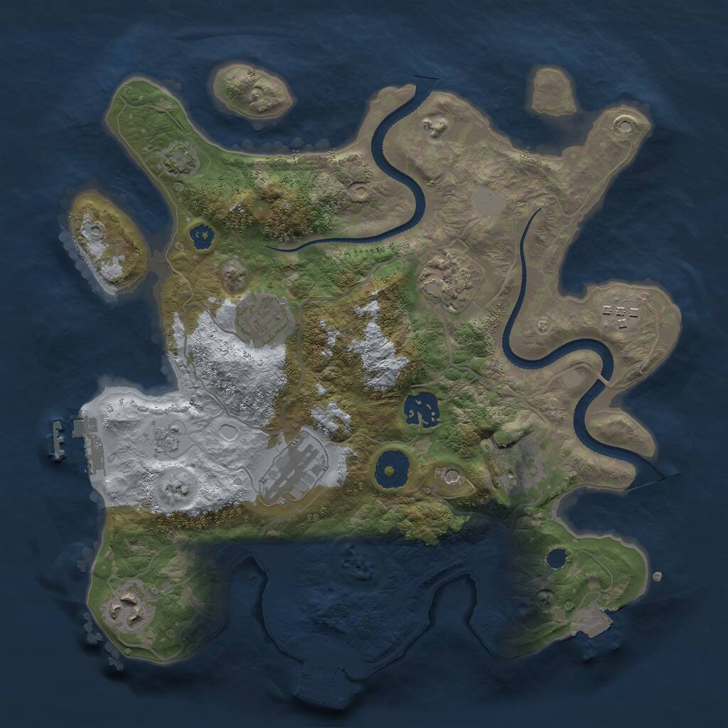 Rust Map: Procedural Map, Size: 3000, Seed: 280706, 13 Monuments