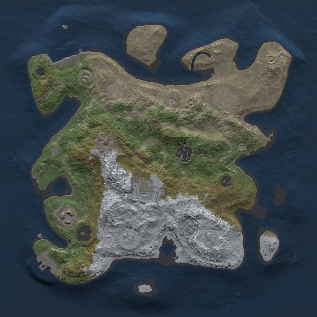 Rust Map: Procedural Map, Size: 3000, Seed: 638066, 14 Monuments