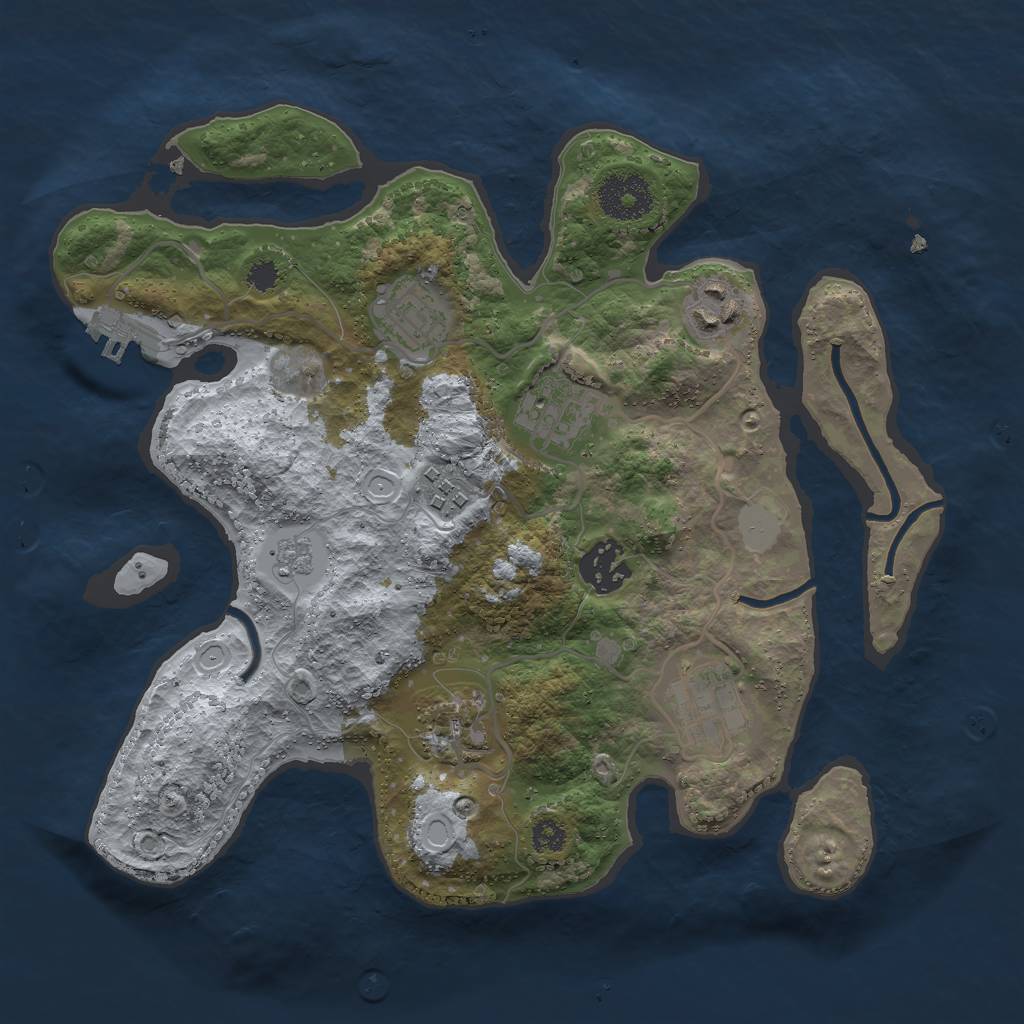 Rust Map: Procedural Map, Size: 3000, Seed: 210800, 14 Monuments