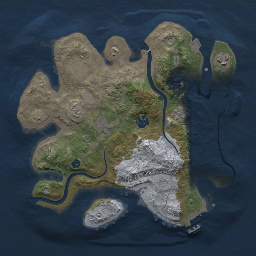Rust Map: Procedural Map, Size: 3000, Seed: 731018, 11 Monuments