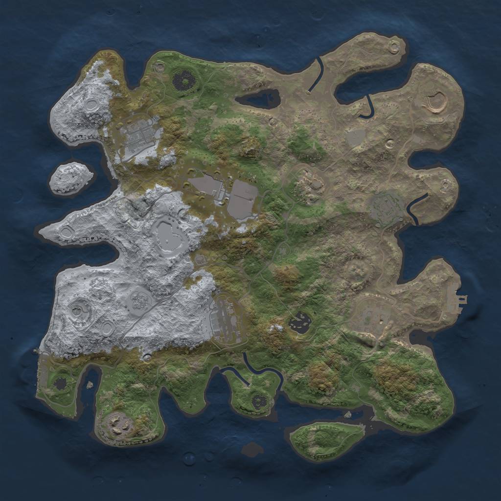 Rust Map: Procedural Map, Size: 3500, Seed: 271649954, 18 Monuments