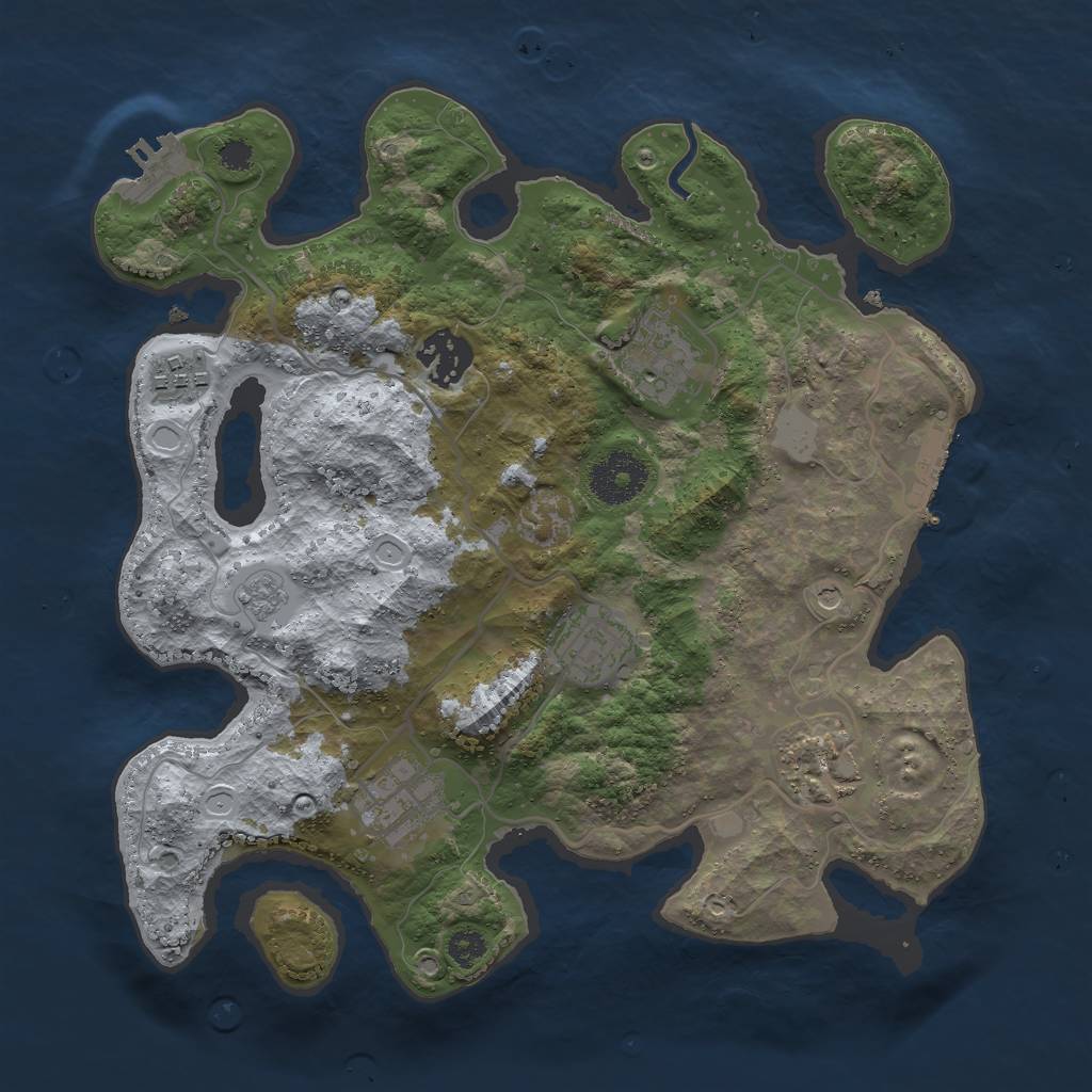 Rust Map: Procedural Map, Size: 3000, Seed: 788437, 15 Monuments