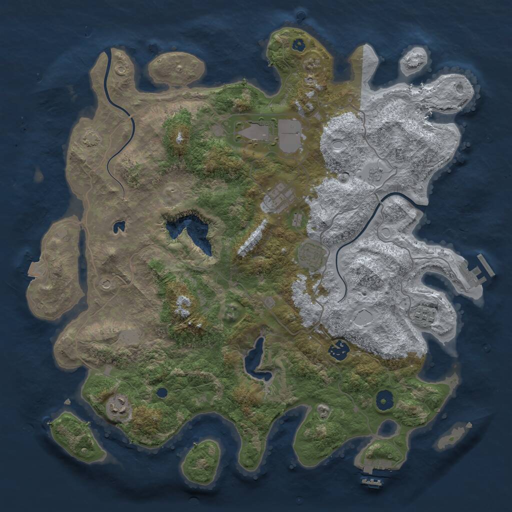 Rust Map: Procedural Map, Size: 4000, Seed: 53333105, 12 Monuments