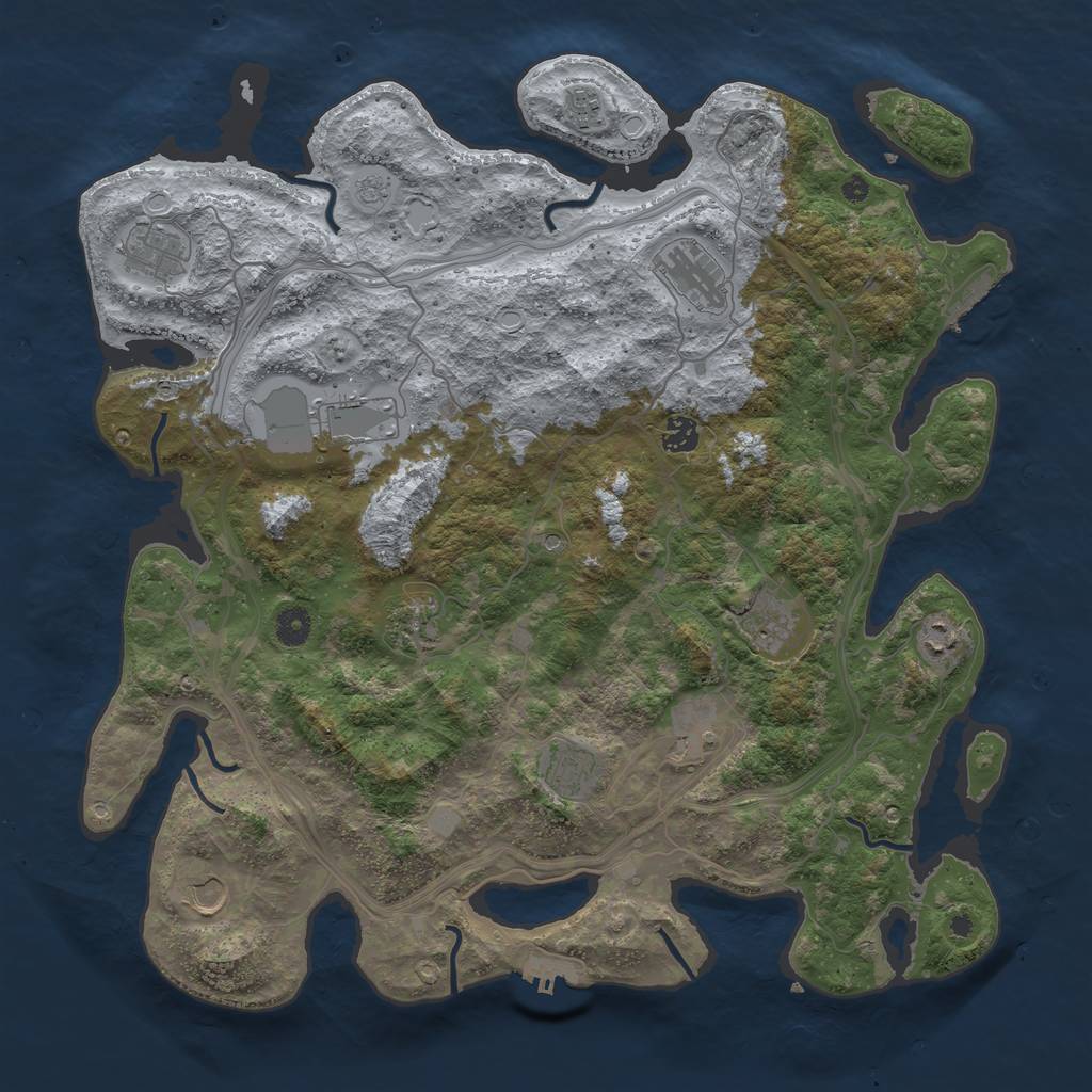 Rust Map: Procedural Map, Size: 4325, Seed: 1707442667, 20 Monuments