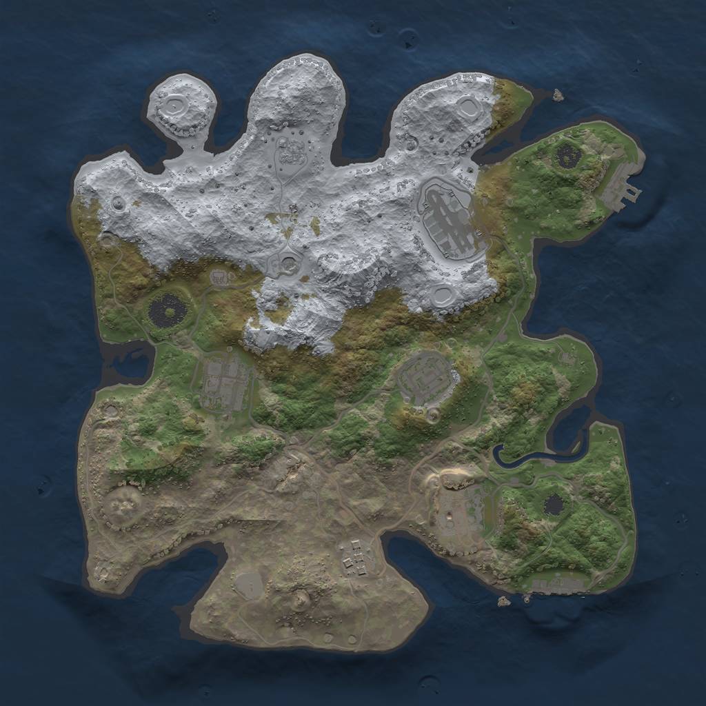 Rust Map: Procedural Map, Size: 3000, Seed: 6542632, 14 Monuments