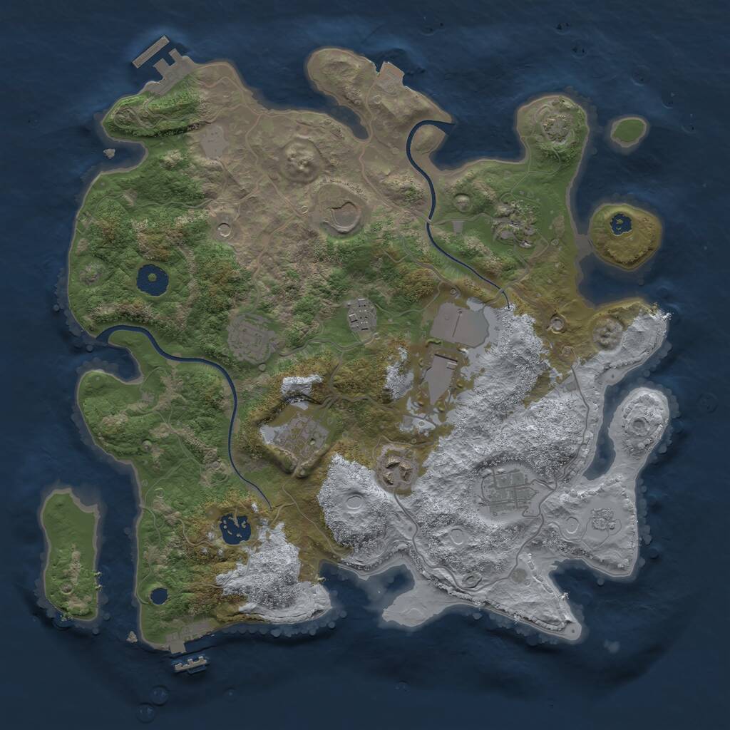Rust Map: Procedural Map, Size: 3500, Seed: 2101231, 15 Monuments