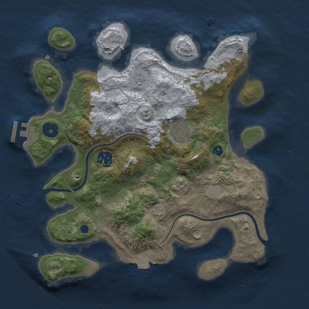 Rust Map: Procedural Map, Size: 3000, Seed: 570998, 7 Monuments