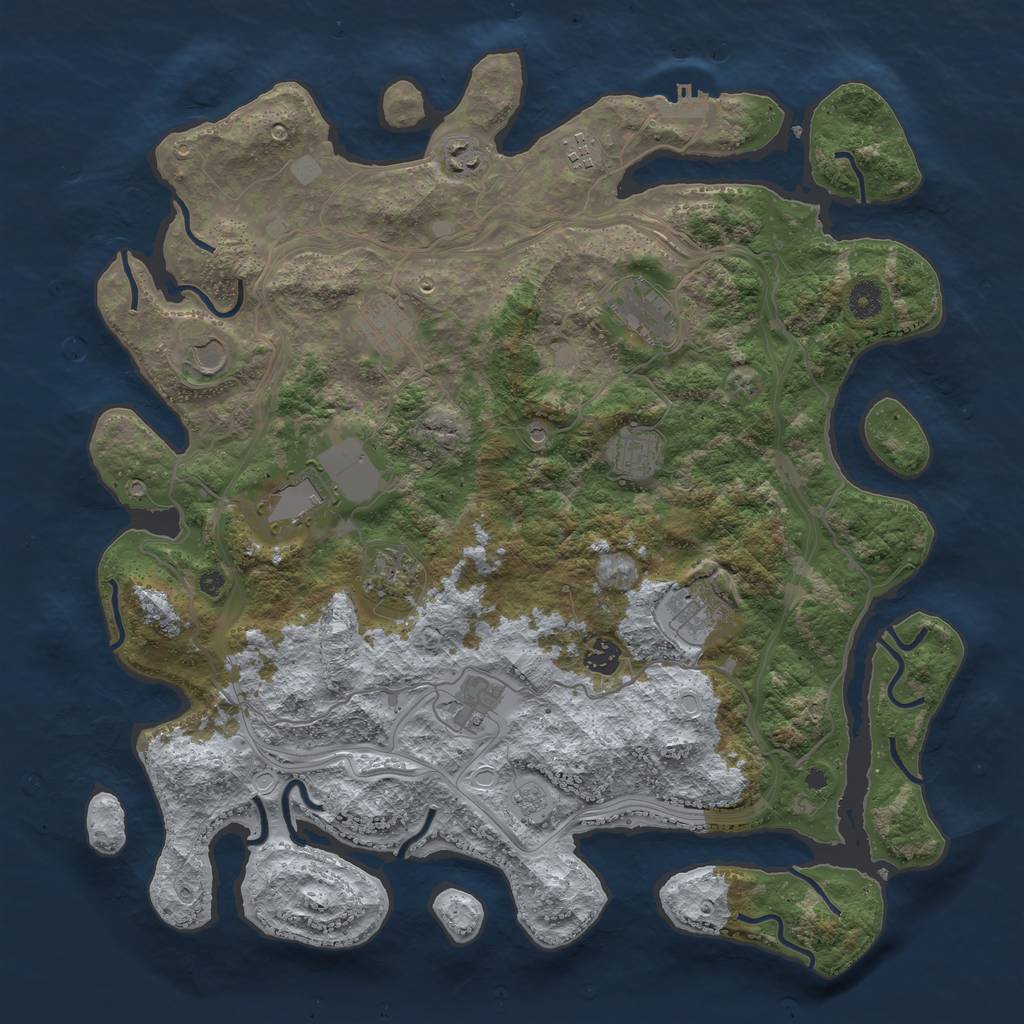 Rust Map: Procedural Map, Size: 4250, Seed: 1866055122, 19 Monuments
