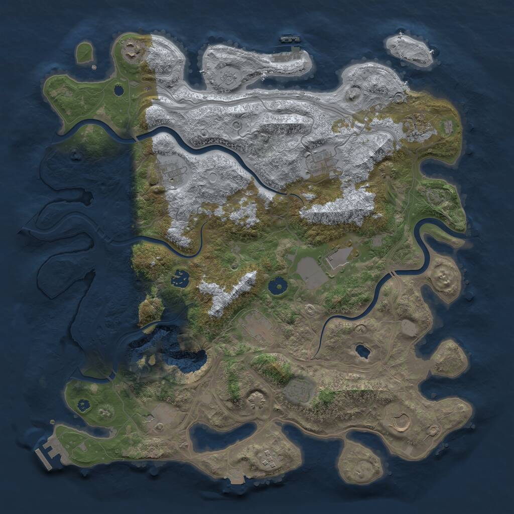 Rust Map: Procedural Map, Size: 4250, Seed: 6548548, 17 Monuments