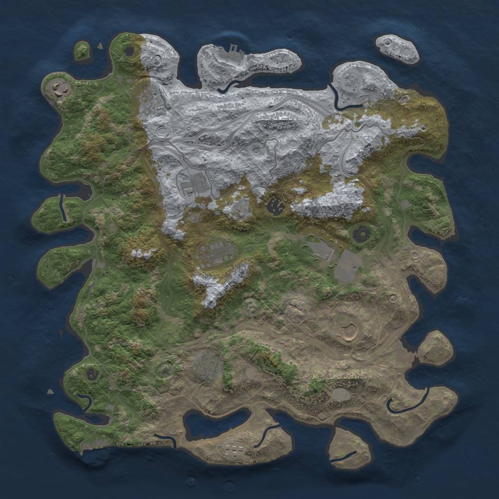 Rust Map: Procedural Map, Size: 4250, Seed: 6548548, 18 Monuments