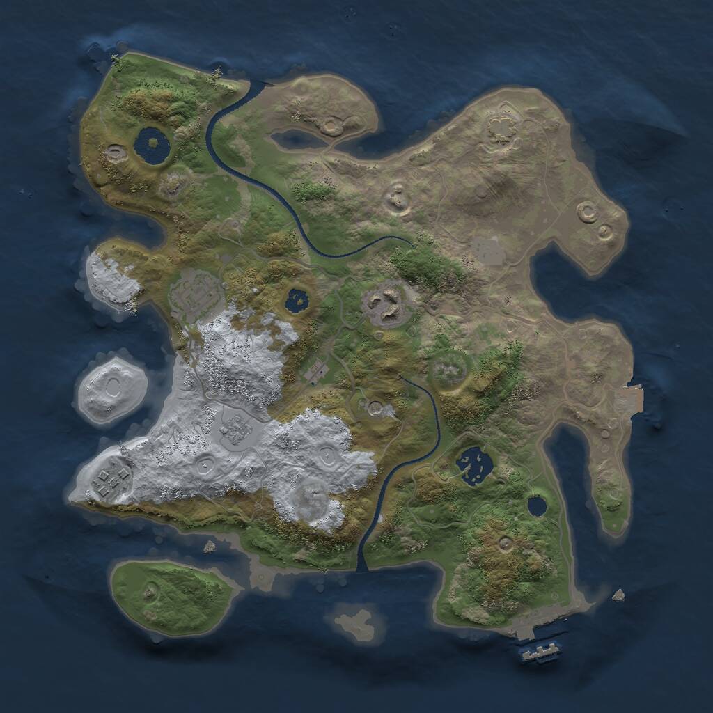 Rust Map: Procedural Map, Size: 3000, Seed: 102971, 9 Monuments